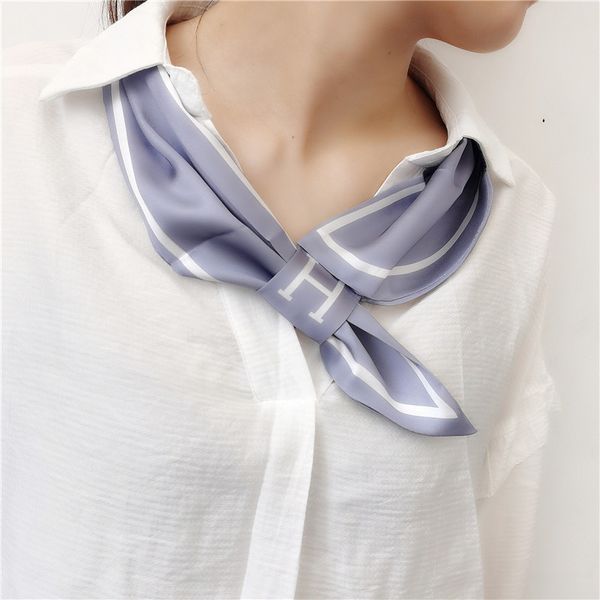 

шарфы корейских диких женский литературный темперамент письмо h шарф стюардесса маленький крест, украшенный шарфы весной и осенью шарф 06, Silver