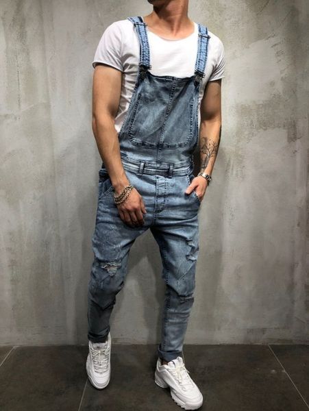 

men jeans overalls couple strap denim trousers thin male fashion hip hop skinny oversized loose casual denim pants4xjc, Blue