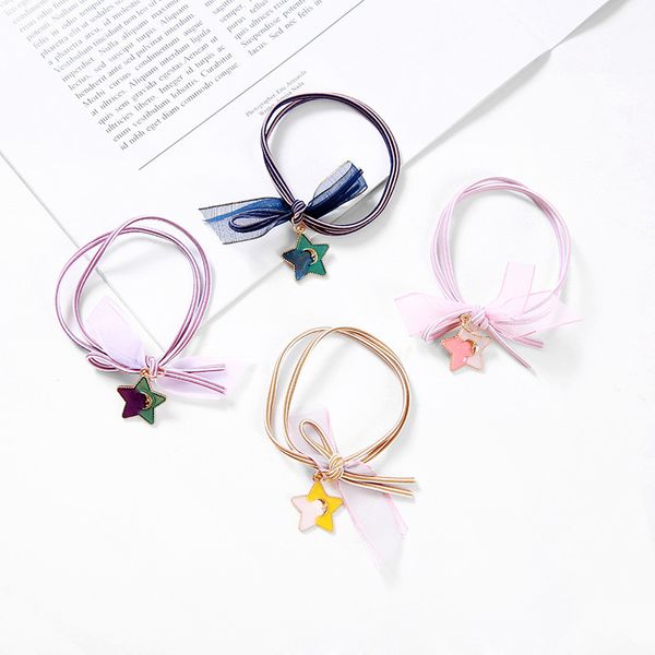 

south korea girl's heart pink ultra-stretch carrying strap hairband vigorous cute star headband knot hair band hairband, Brown