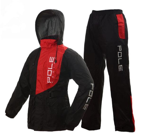 

motorcycle electric vehicle split raincoat rain pants set male and female single thickened waterproof riding poncho, Black;blue
