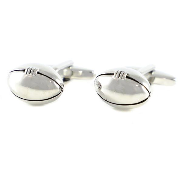 

football cuff links silver tone rugby ball cuff links father's day gift birthday gifts, Silver;golden