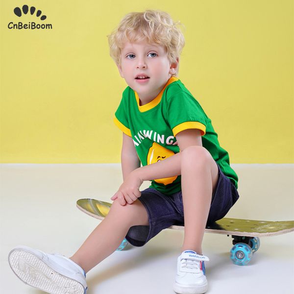 

2019 summer children boy clothes sets kids 2pcs cartoon cotton short sleeves t-shirt toddler suits shorts boysclothing suits, White