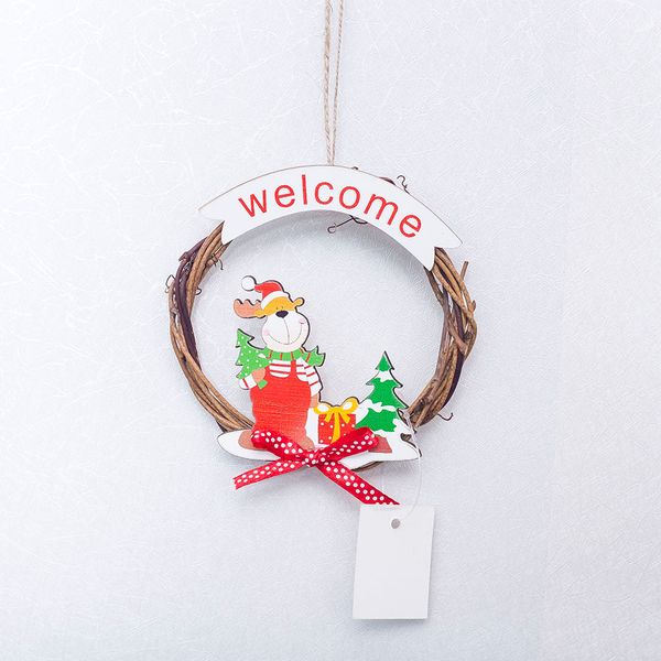 

rattan wreath craft christmas pendant ring santa hangings decoration