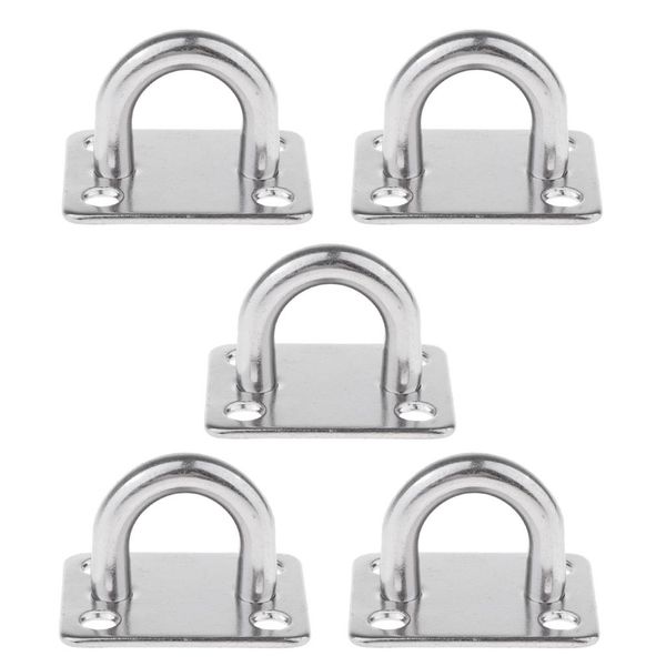 

5pcs m8 wall /ceiling hook stainless steel pad eye plate marine boat rigging