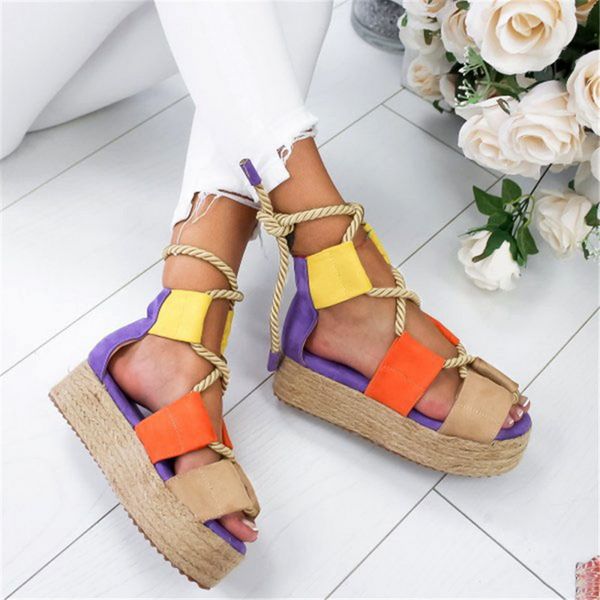 

shujin 2020 fashion summer women sandals female beach shoes shoes high heel comfortable platform sandals plus size 35-43, Black