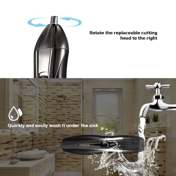 

kemei electric shaver km-6635 3 in 1 wireless nose hair body hair clippers bwkf vukcm