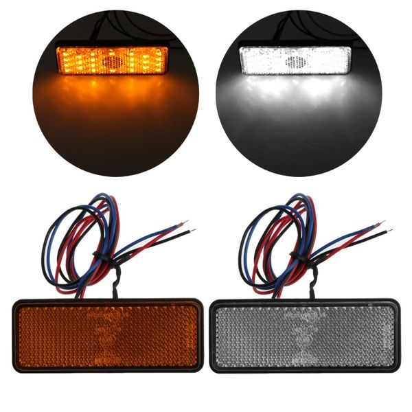 

1pc universal car motorcycle rectangle 24 led marker reflector brake rear tail light new dropship