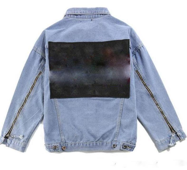 

kanye west jacket trend of foreign trade jacket map high street hip hop denim jacket sleeve sleeve zipper sectionf52f#, Black;brown