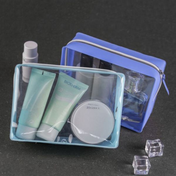 

new women cosmetic bag1 pc see through bags for travel with dual zipper head cosmetic storage pouch toiletry travel bag