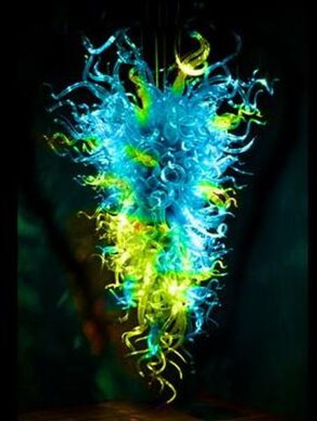 

modern lamps hand blown murano chandeliers light blue and green color art decor glass pendant lamp