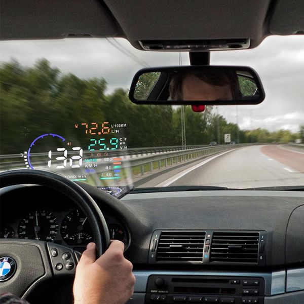 

dragonpad a8 universal 5.5 inch car hud head up display obdii speed warning fuel consumption automobile car alarm system