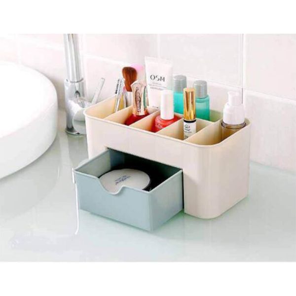 

multifunctional cosmetic storage box deskstorage minimalism solid color three colors available household supplies