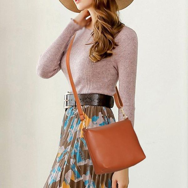 

fashion women's outdoor pu bag three-piece fashion ladies pure color zip tote handbag messenger bag clutch suit#a3