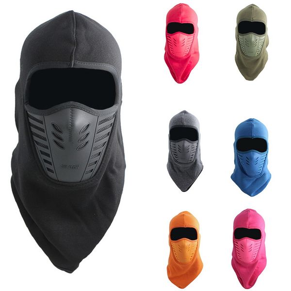 

cycling fleece warm windproof full face mask cover anti-dust face shield guard mask snowboard hood thermal anti-dust bike, Black