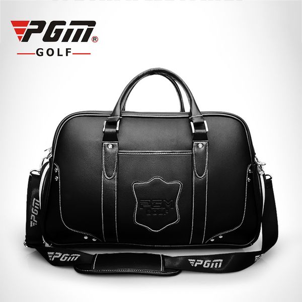 

pgm men golf clothing bag waterproof genuine leather double layer golf sports bags shoes bag high capacity package d0075