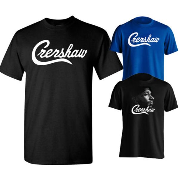 

nipsey hussle legendary crenshaw memorial letter t-shirt short sleeve crew neck men basic leisure, White;black