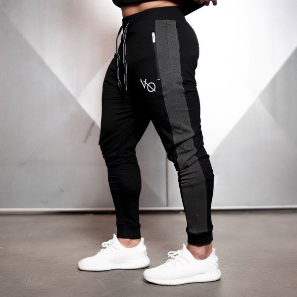 

Gym Joggers Men Pant Bodybuilding Pants For Mens Fitness Black Pants With Pockets Side Stripe Trousers
