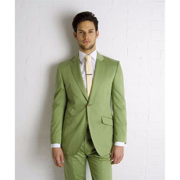

выполненный на заказ new mens стиль костюмы groomsmen нотч groom tuxedos оливковый зеленый свадебный best man костюм (куртка + брюки, White;black