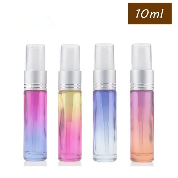 

150pcs/lot 10ml gradient travel portable empty perfume bottle perfume points bottling refillable spray makeup atomizers