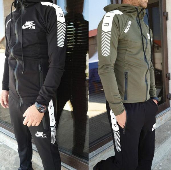 

spring and autumn new men's fashion designer sports suit two piece women's fashion sports suit high quality, Gray
