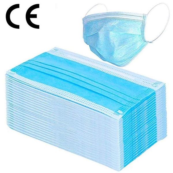 

disposable face masks respirator breathing flu mask with elastic ear loop 3 ply for blocking dust air pollution epacket
