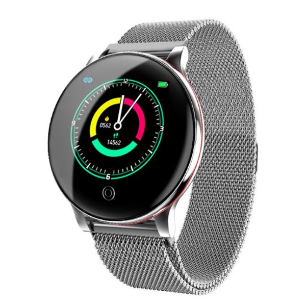 

health & fitness 1.3'' touch round screen smartwatch with heart rate, sleep & swim tracking, step & calorie counter, steel band si