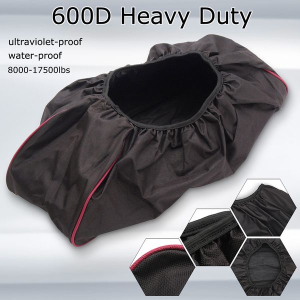 

600d dustproof car red edge winch cover oxford fabric waterproof thick car accessories universal 8000-17500 capacity