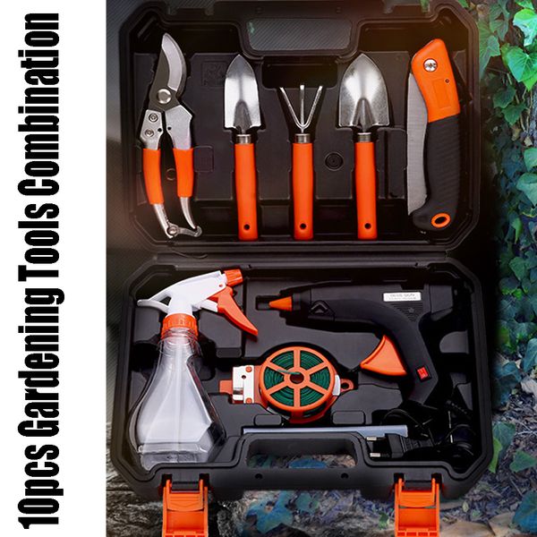 

gardening tools set 10pcs scissors shovel spade planting ing watering kits storage box garden diy hand tool sets