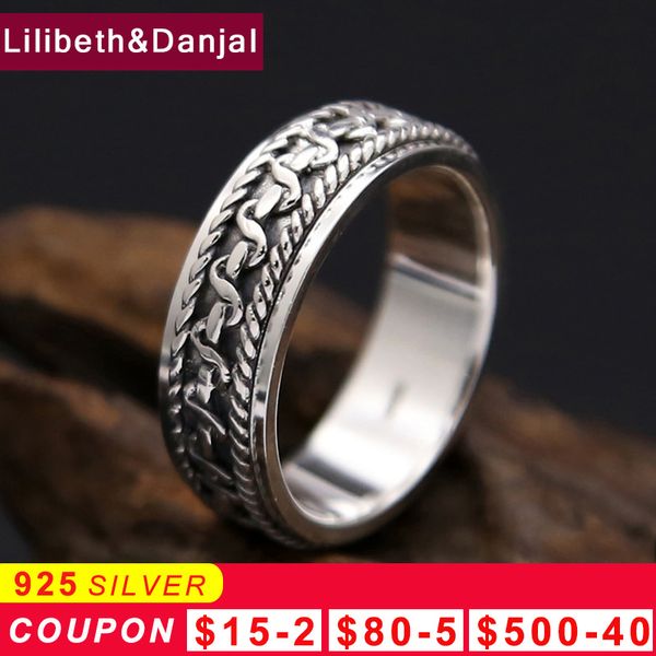 

vintage black ring 100% real 925 sterling silver for men and women rotatable engagement thailand silver joint ring jewelry fr5 j190704, Slivery;golden