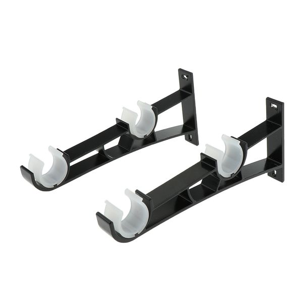 

2pcs aluminium alloy double window curtain drapery rod holders brackets
