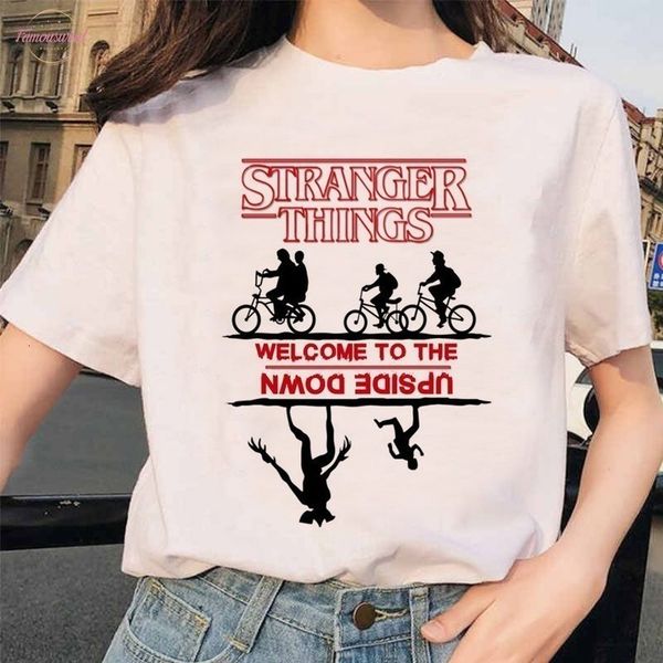 

stranger things 3 women eleven upside down friend female femme tee shirts t shirt funny tshirt printed grunge harajuku, White