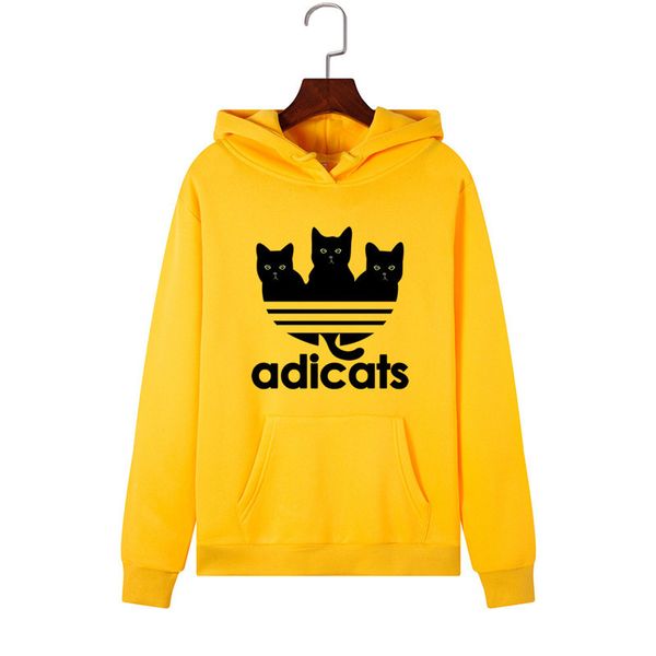 

толстовки женщины прекрасные кошки печать толстовка пуловер с длинным рукавом одежда карман толстовка с капюшоном пальто зимы женщин вскольз, Black