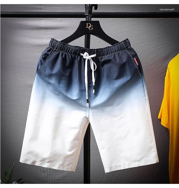 

fashion sports short mens pants relaxed drawstring new casual pants gradient color fashion mens shorts summer, White;black