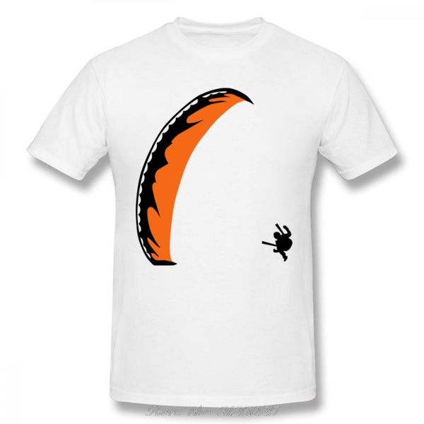 

paragliding fan t-shirt for men cotton tees streetwear, White;black