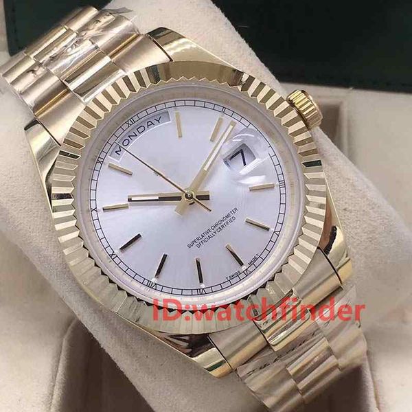 

18k gold wristwatches steel daydate day-date mechanical automatic luxury mens watch men fashion designer watches wristwatch, Slivery;brown