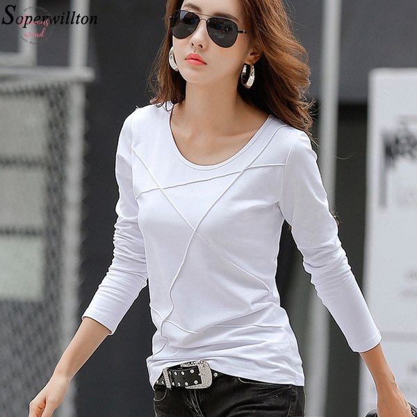 

tshirt women long sleeve t shirt 2020 spring autumn white black casual t shirt plus size tee shirt femme camisetas mujer
