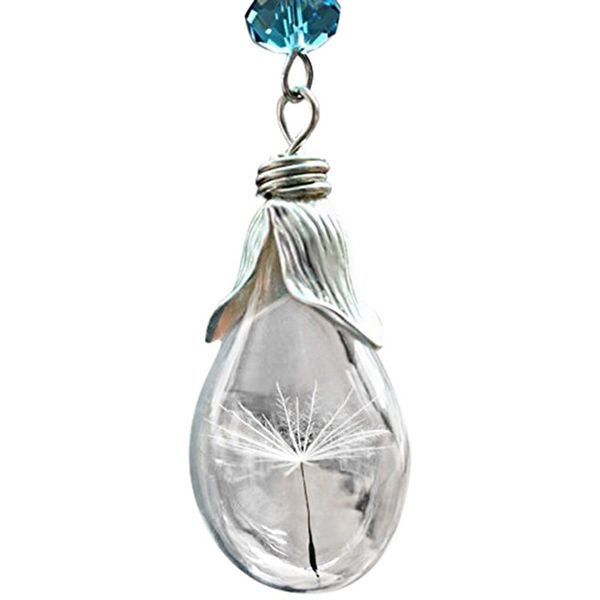 

new design popular real dandelion wish golden chain necklace pendant necklace jewelry gift sale, Silver