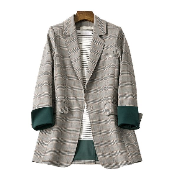 

new autumn spring women's coat elegant lattice lady opener jacket suit female large size s-2xl code jacket suit, White;black