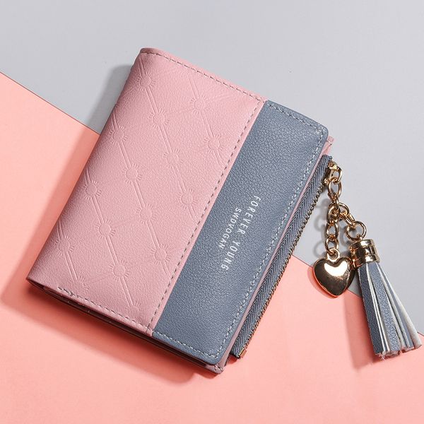 

small wallet women for coins cute wallet female leather women wallets zipper purses portefeuille femme purse, Red;black