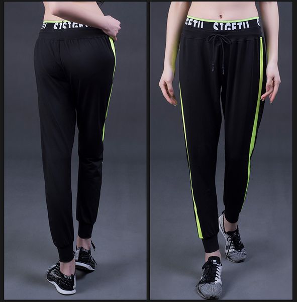 

womens srts gner pans yga lens tusr taig mie letr pitd pats ruig fitess tights pant, Black;blue