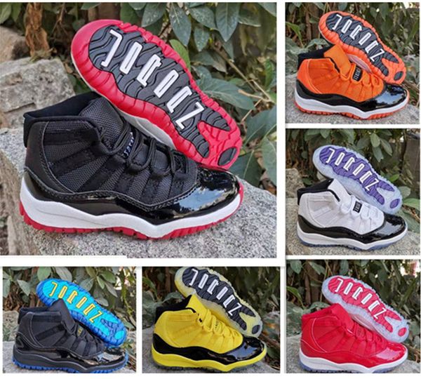 

kids 11 11s space jam bred gym red basketball shoes children boy girls white pink midnight navy sneakers kids birthday gift 28-35
