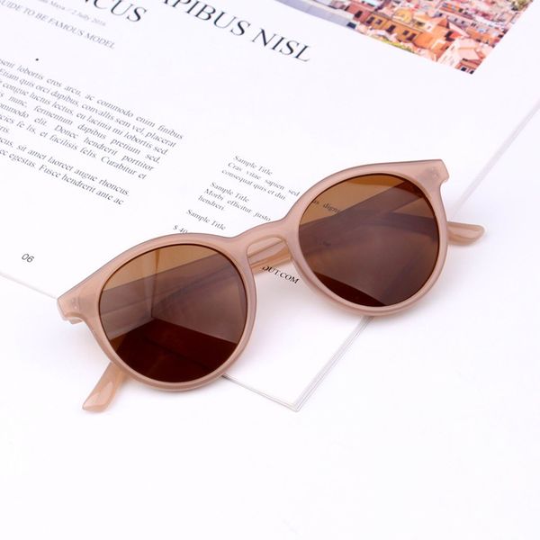 

child round big frame sunlgasses boys vintage champane black gray oversize baby sun glasses infant gafas de sol uv protect 2020, White;black