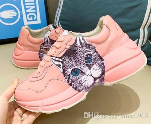 

новые женщин прибытия и мужские cat head спортивные ретро корова кожа высота увеличение зашнуровать обувь размер 35-44, Black;white