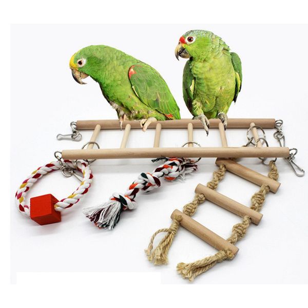 

funny bird parrot ladder exercise toy budgie stairs bird cage accessories