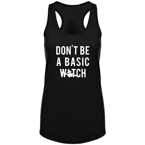 

women's don't be a basic witch crossfit fitness workout racerback tank summer letter print tank top, White