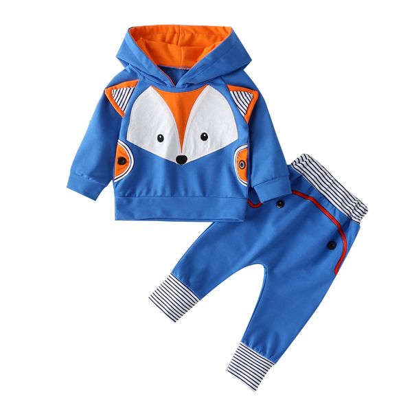 

lovely newborn toddler infant baby girl boys cartoon hoodie floral pants 2pcs blue outfits casual clothes set 0-18m, White