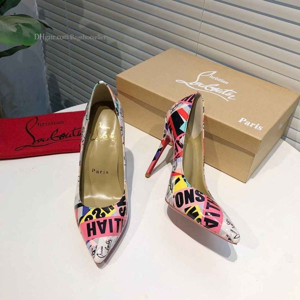 

leather women s spring and autumn fashion printing pointed thin single high heels wzqh1 8ghu, Black;red
