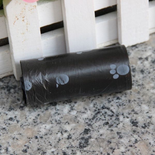 

pet supply 1rolls paw printing cat dog poop waste bags outdoor home clean refill degradable garbage bag organizer