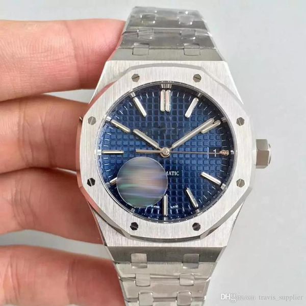 

2019 men watch for men automatic movement blue dial royal oak series mens watch 15400 stainless steel mens watches, Slivery;brown