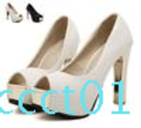 

мода платформа peep toe насосы 12 см женская обувь сексуальные высокие каблуки свадебные туфли 2 цвета размер от 35 до 39, Black